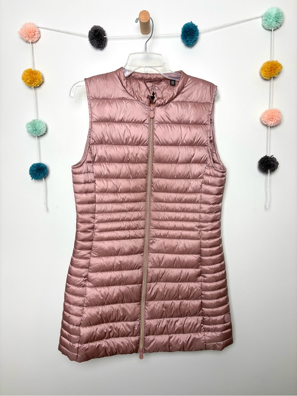 Save The Duck Cindy Long Vest in Pink